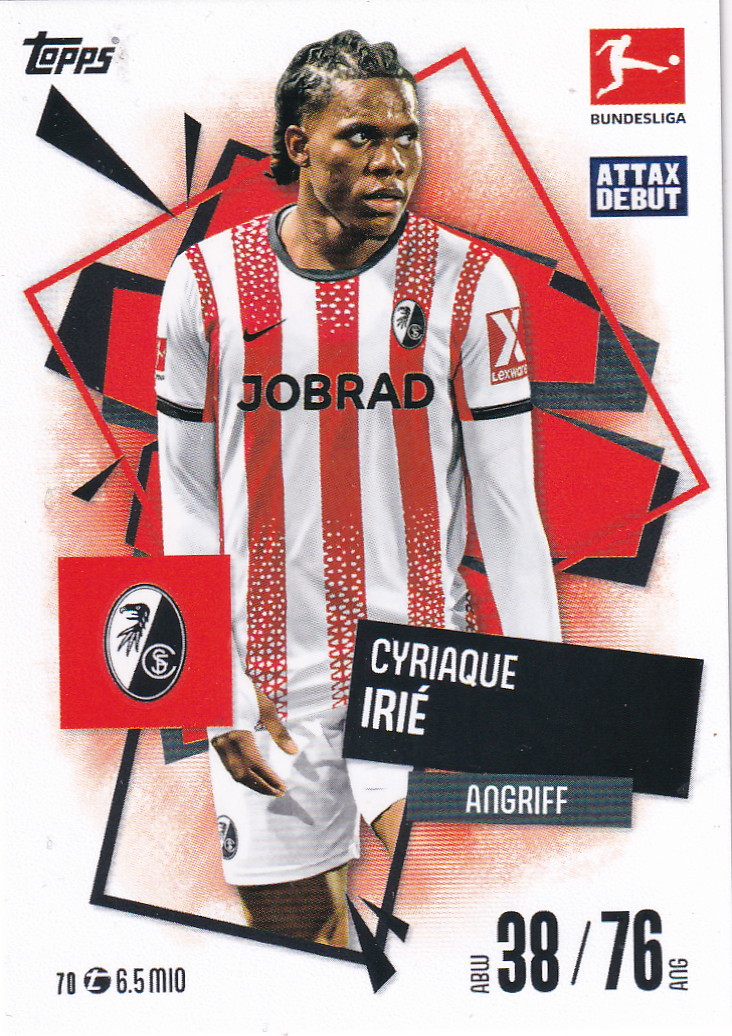 Cyriaque Irie - SC Freiburg - Topps Match Attax 2025 - Attax Debüt - Nr. 70