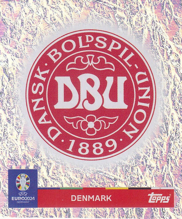 Dänemark / Topps EM 2024 / Glitzerbild Logo / Nr. DEN 1