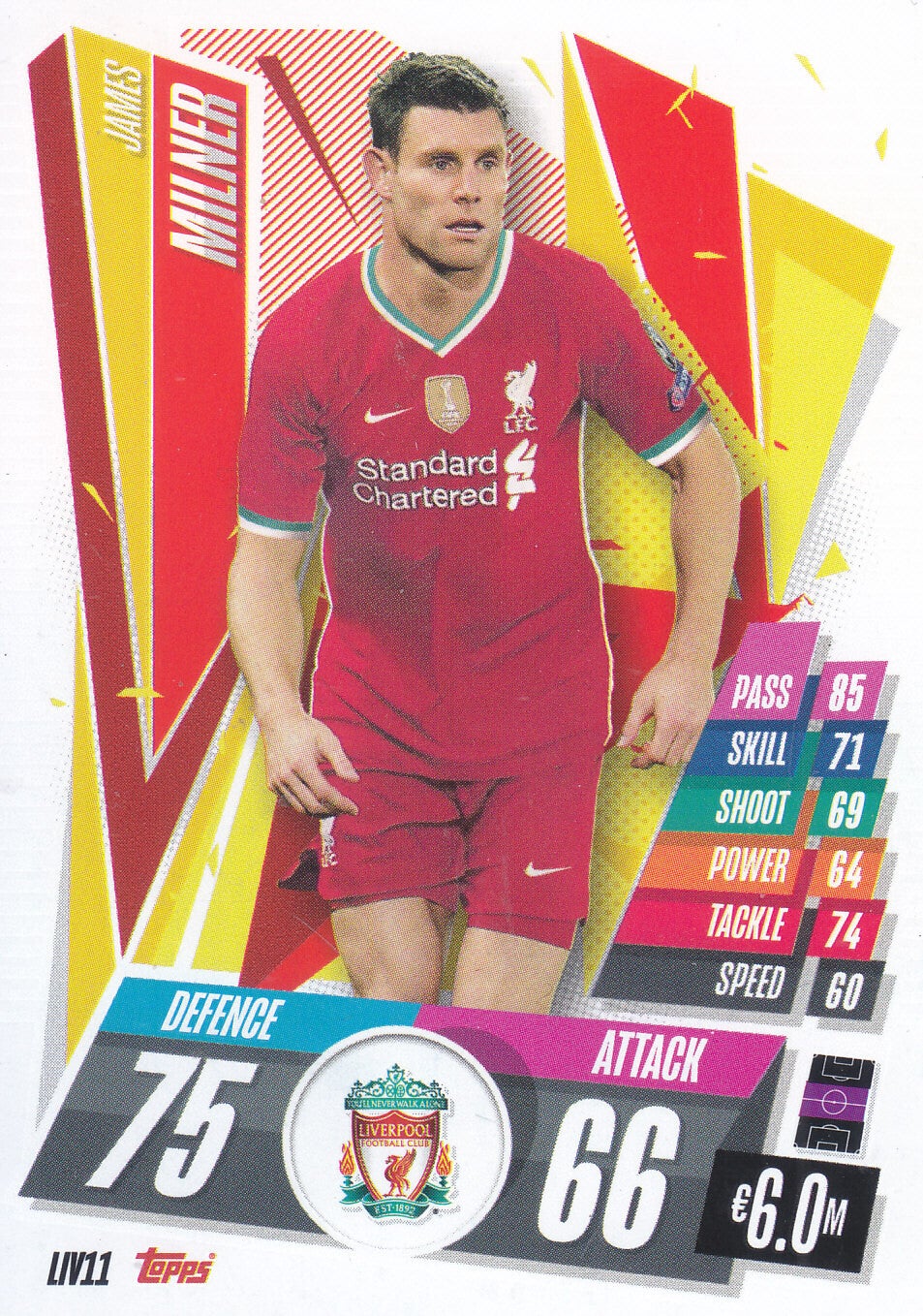 James Milner / FC Liverpool / Topps Champions League 2020 / Basis Karte / Nr. LIV 11