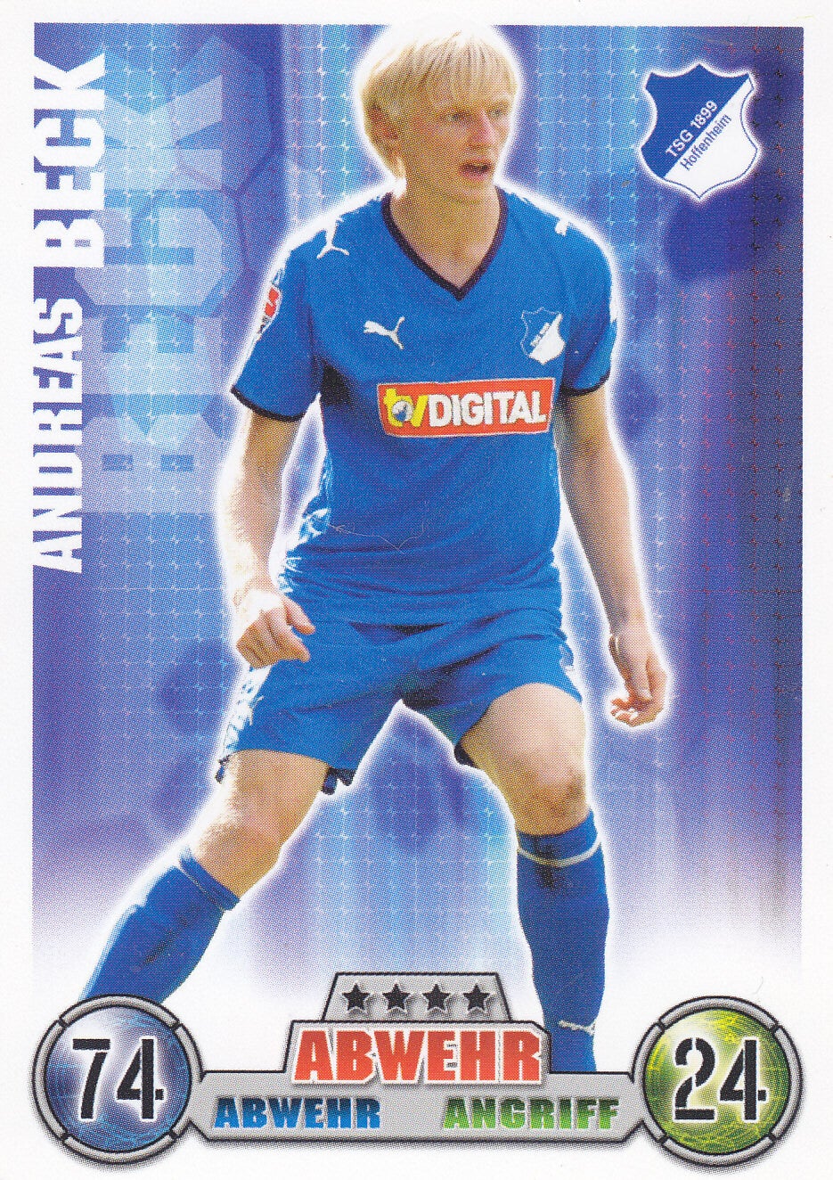 Andreas Beck / TSG Hoffenheim / Topps Match Attax 2008 / Basis Karte / Nr.164