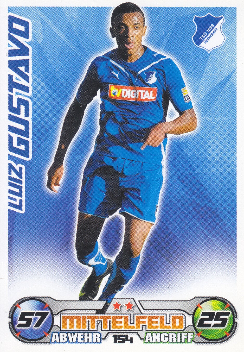 Luiz Gustavo / TSG Hoffenheim / Topps Match Attax 2009 / Basis Karte / Nr. 154