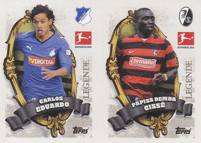 Carlos Eduardo & Papiss Demba Cisse - SC Freiburg - Topps Bundesliga 2023 - Legenden Doppelbild Nr. BL27 BL28