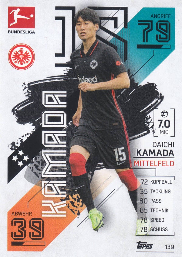 Daichi Kamada / Eintracht Frankfurt / Topps Match Attax 2021 / Basis Karte / Nr.139