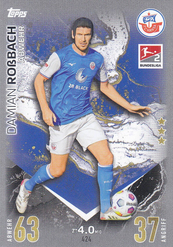Damian Roßbach / FC Hansa Rostock / Topps Match Attax 2023 / Basis Karte 2.Bundesliga / Nr.424