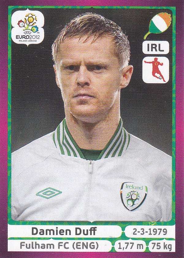 Damien Duff / Irland / Panini EM 2012 / Basis Bild / Nr. 357