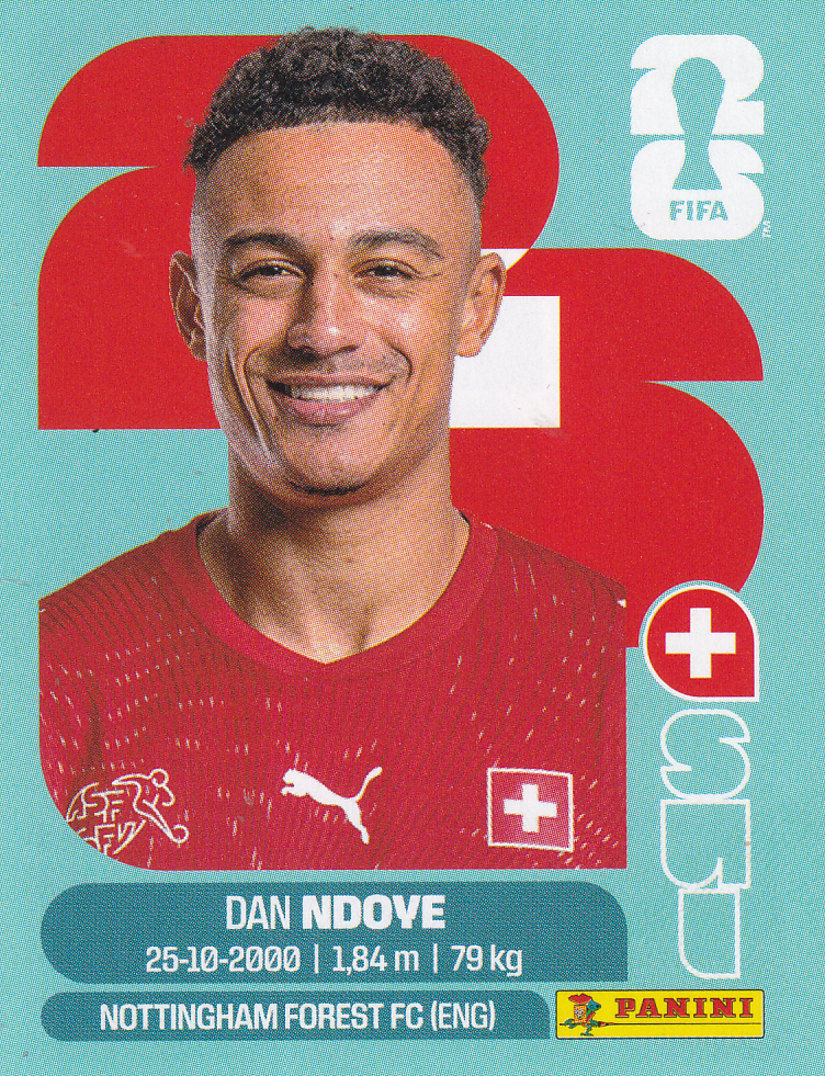 Dan Ndoye - Schweiz - Panini WM 2026 - Basis Bild - SUI19