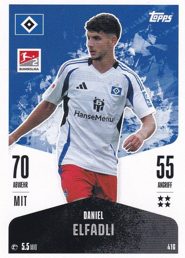 Daniel Elfadli / Hamburger SV / Topps Match Attax 2024 / Basis Karte / Nr. 416