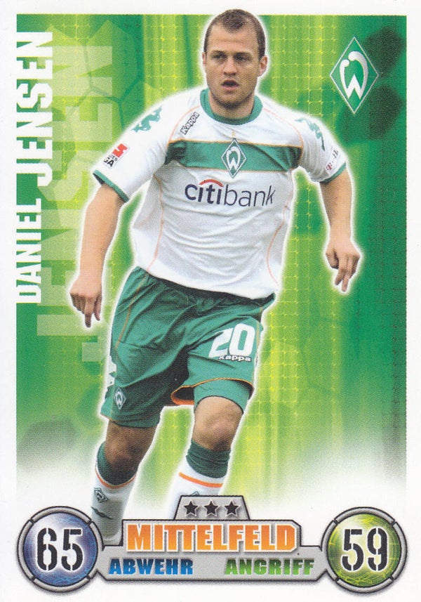 Daniel Jensen / SV Werder Bremen / Topps Match Attax 2008 / Basis Karte / Nr. 62