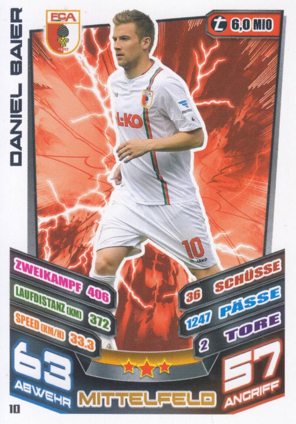 Daniel Baier / FC Augsburg / Topps Match Attax 2013 / Basis Karte / Nr. 10