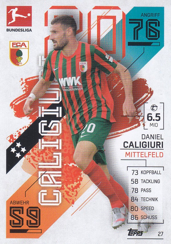 Daniel Caligiuri - FC Augsburg / Topps Match Attax 2021 / Basis Karte / Nr.27