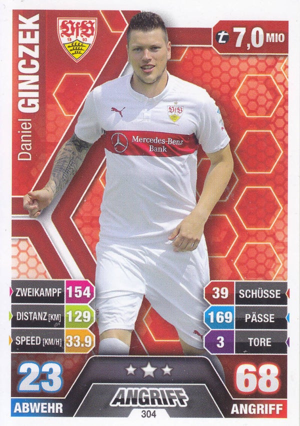 Daniel Ginczek / VFB Stuttgart / Topps Match Attax 2014 / Basis Karte / Nr.304