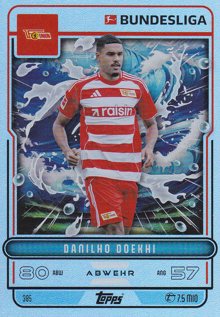 Danilho Doekhi - 1.FC Union Berlin - Topps Match Attax 2025 - Hydro - Nr. 385