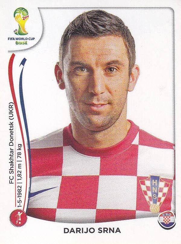 Darijo Srna / Kroatien / Panini WM 2014 / Basis Bild / Nr. 54