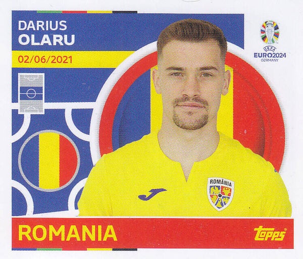 Darius Olaru / Rumänien / Topps EM 2024 / Basis Bild / Nr. ROM 13