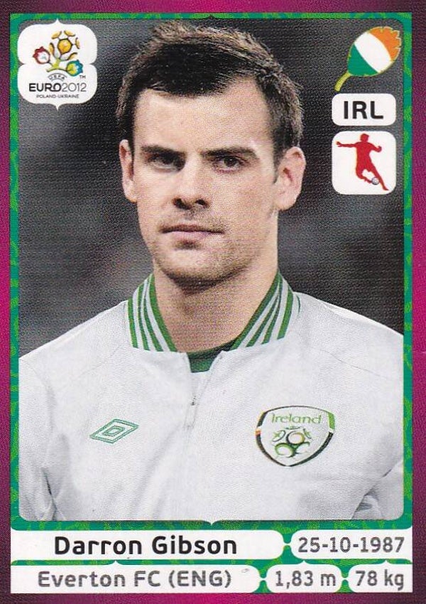 Darron Gibson / Irland / Panini EM 2012 / Basis Bild / Nr. 352