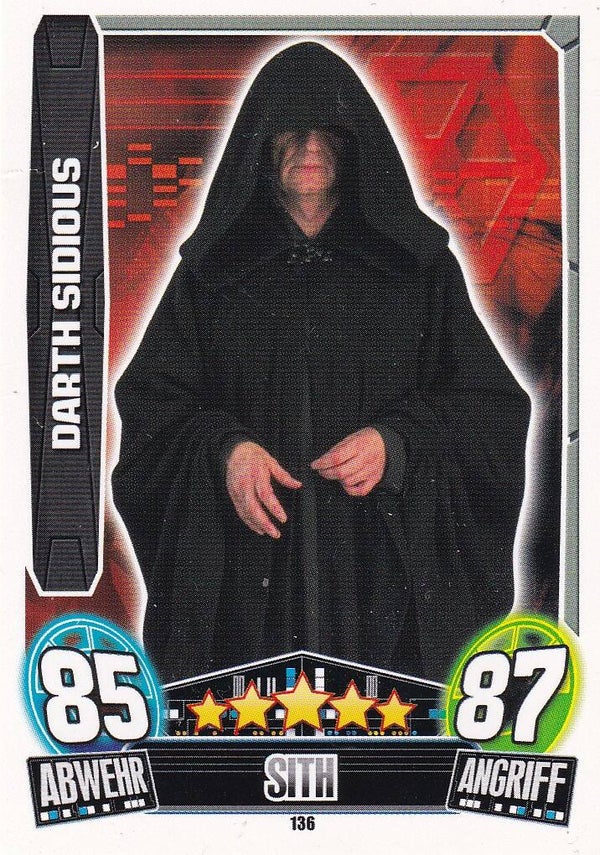 Darth Sidious / Topps Force Attax 2013 / Sith / Separatist / Nr. 136