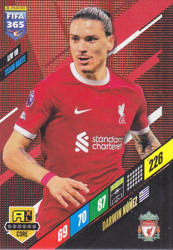 Darwin Nunez FC Liverpool Basis Karte Icon Core Nr. LIV 18