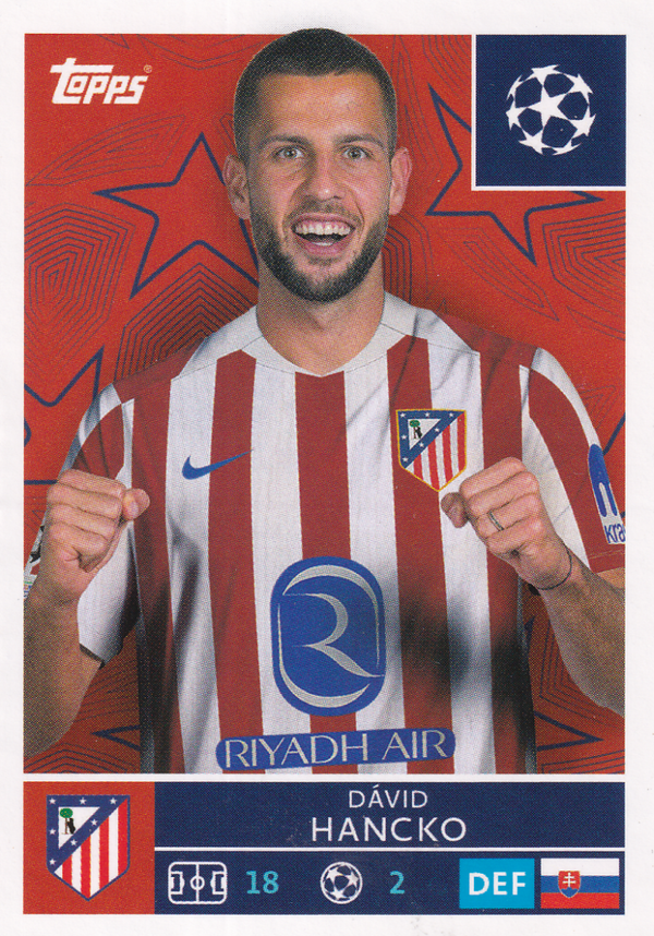 David Hancko - Atletico Madrid - Topps Champions League 2025 - Basis Bild - Nr.116