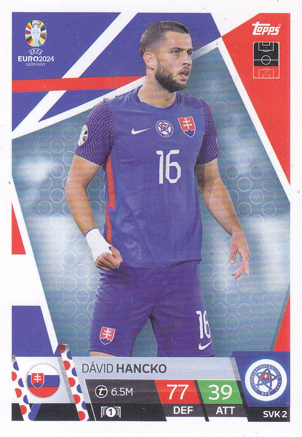 David Hancko / Slovakei / Topps EM 2024 / Basis Karte / Nr. SVK 2