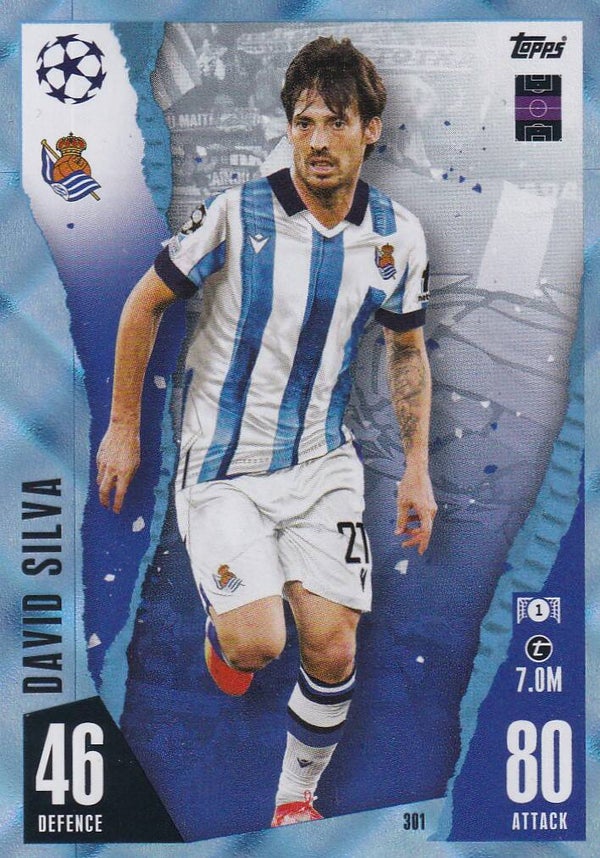David Silva / Real Sociedad / Topps Champions League 2023 / Chrystal Blue / Nr. 301