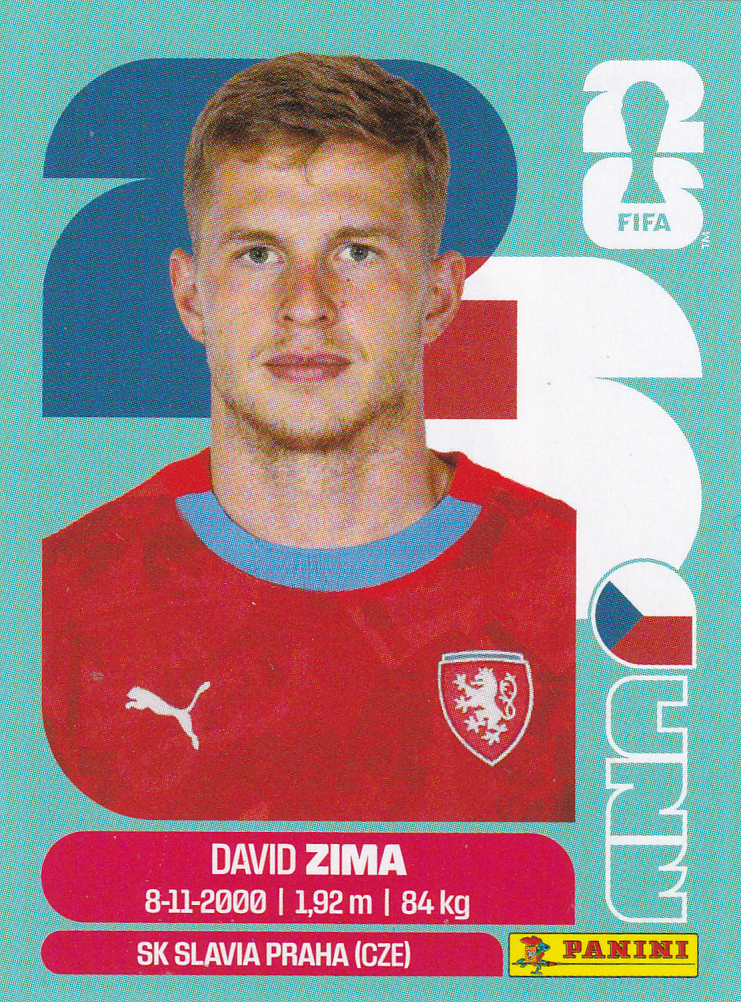 David Zima - Tschechien - Panini WM 2026 - Basis Bild - CZE8