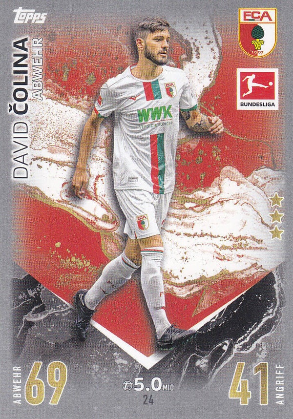 David Colina / FC Augsburg /  Topps Match Attax 2023 / Basis Karte / Nr.24
