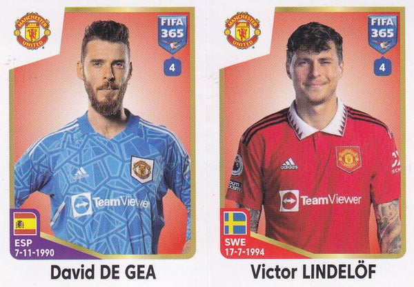 David de Gea & Victor Lindelöf / Manchester United / Basis Doppelbild / Nr. 102a 102b