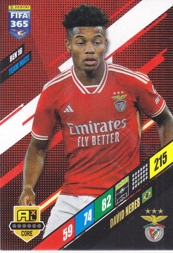 David Neres / Benfica Lissabon / Panini Fifa 365 Jahr 2024 / Team Mate / Icon Core / Nr. BEN 16