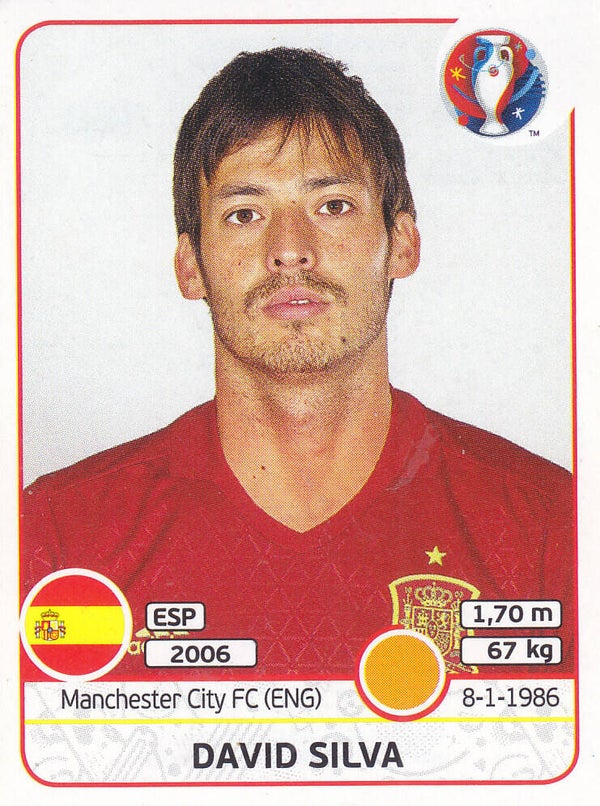 David Silva / Spanien / Panini EM 2016 / Basis Bild / Nr.368