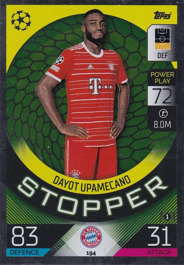 Dayot Upamecano / FC Bayern München / Topps Champions League 2022 / Stopper / Nr. 194