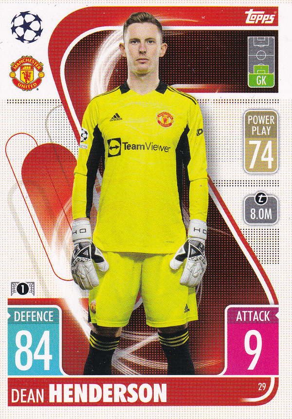 Dean Henderson - Manchester United - Topps Champions League 2021 - Basis Karte - Nr. 29