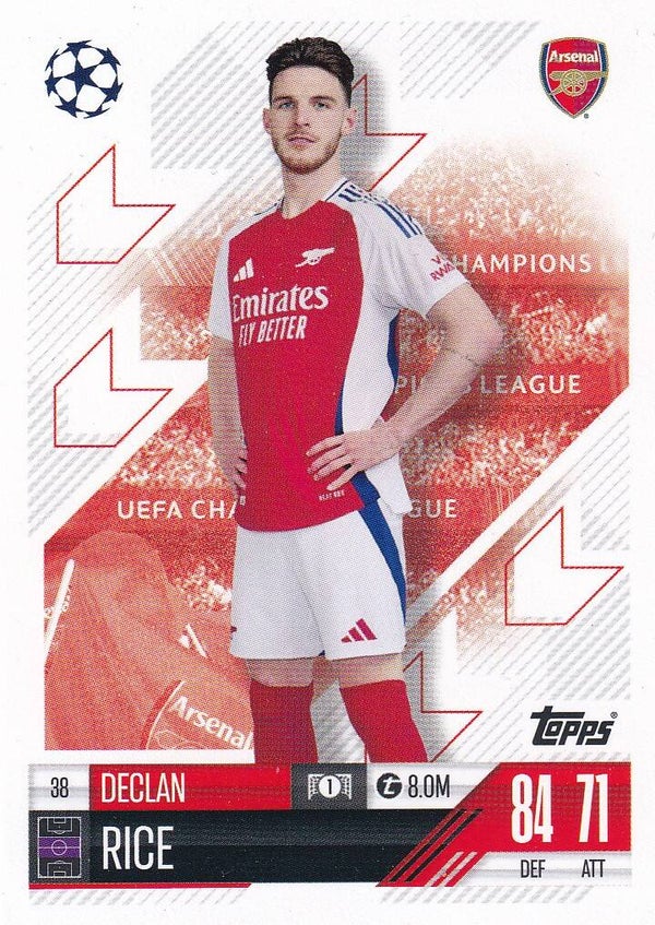 Declan Rice / Arsenal London / Topps Champions League 2024 / Basis Karte / Nr.38