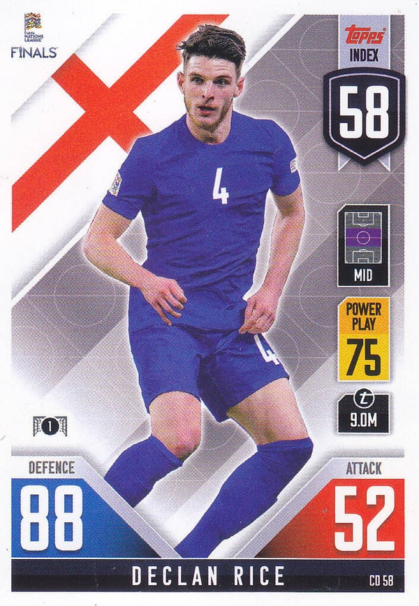 Declan Rice / England / Topps Uefa Nations League Finals 2022 / Base Cards / Nr. CD 58