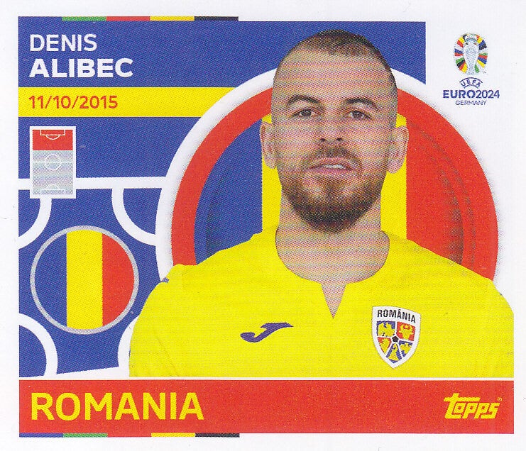 Denis Alibec / Rumänien / Topps EM 2024 / Basis Bild / Nr. ROM 19