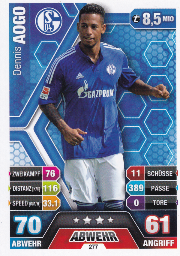 Dennis Aogo - FC Schalke 04 - Topps Match Attax 2014 - Basis Karte - Nr. 277