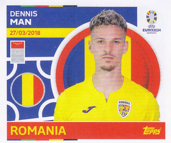 Dennis Man / Rumänien / Topps EM 2024 / Basis Bild / Nr. ROM 21