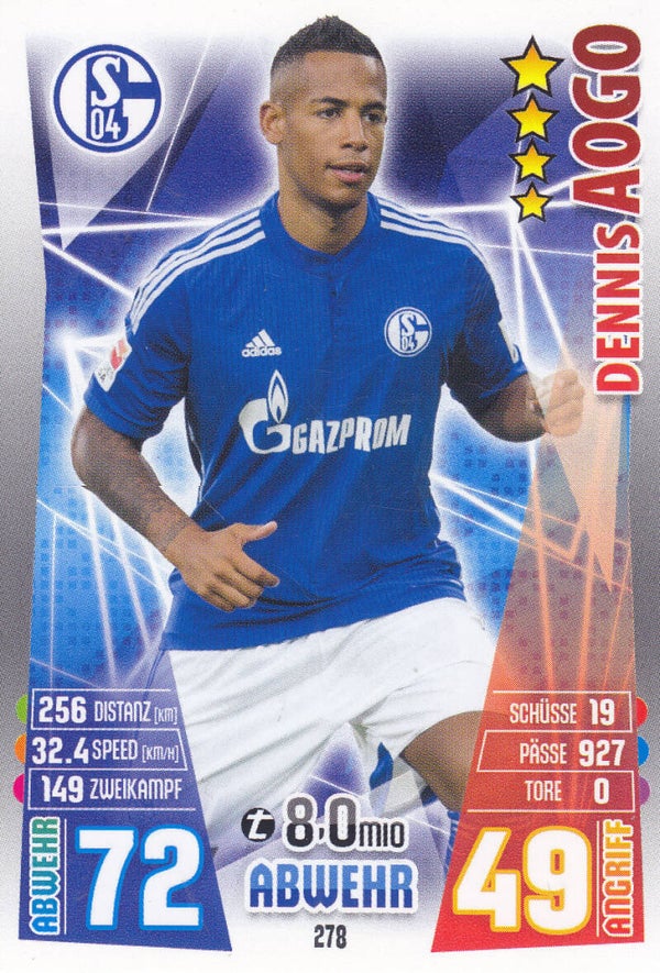 Dennis Aogo / FC Schalke 04 / Topps Match Attax 2015 / Basis Karte / Nr. 278