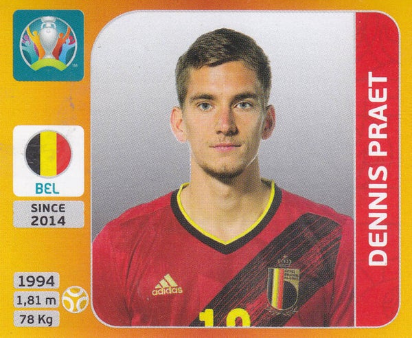 Dennis Praet / Belgien / Panini EM 2020 / Basis Bild / Nr.133