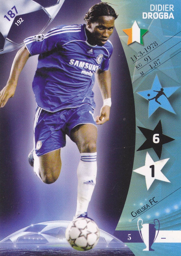 Didier Drogba / FC Chelsea / Panini Champions League 2007 / Basis Karte / Nr. 187