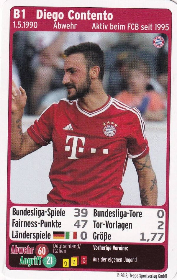 Diego Contento / FC Bayern München / Quartett 2013 / Nr. B1