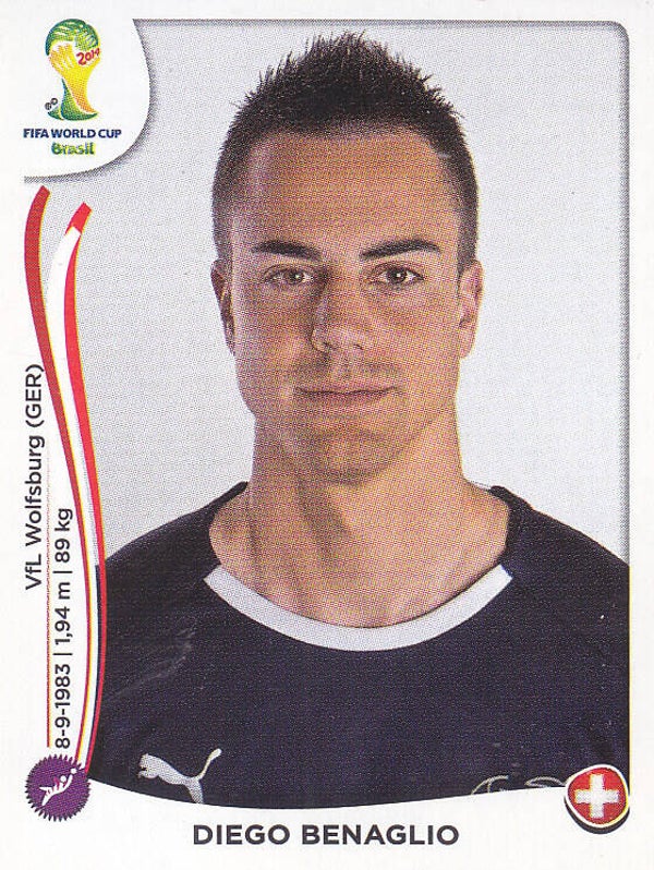 Diego Benaglio / Schweiz / Panini WM 2014 / Basis Bild / Nr. 338
