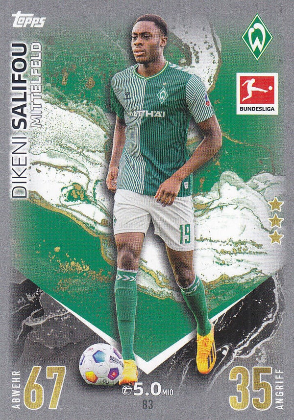 Diken Salifou / SV Werder Bremen / Topps Match Attax 2023 / Basis Karte / Nr.83