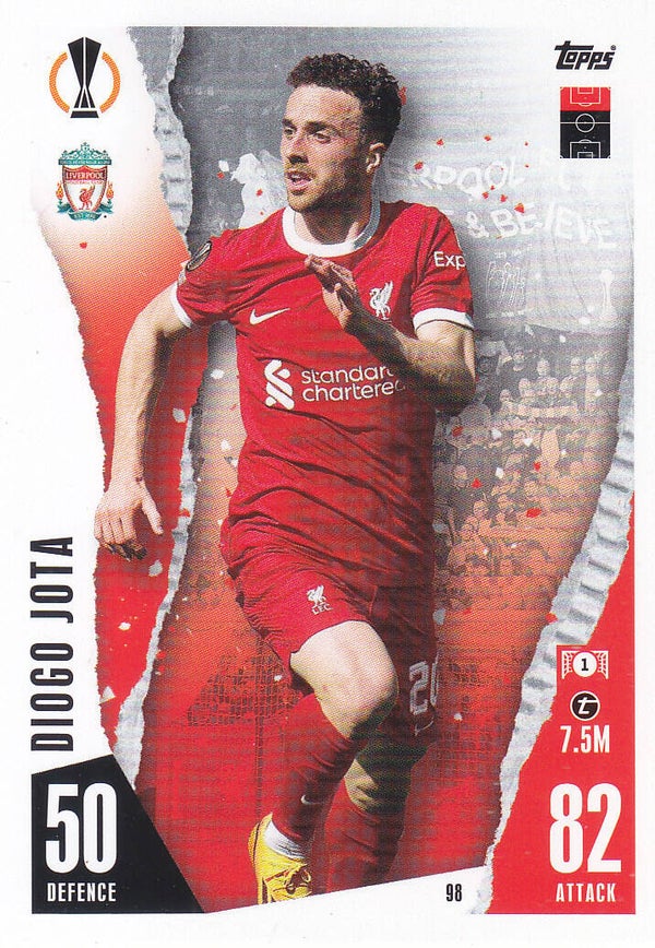 Diogo Jota / FC Liverpool / Topps Champions League 2023 / Basis Karte / Nr.98