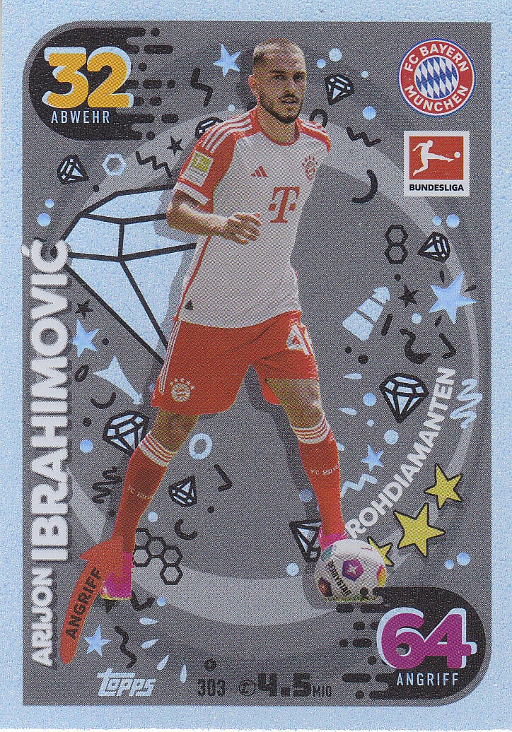Arijon Ibrahimovic / FC Bayern München / Topps Match Attax 2023 / Rohdiamanten / Nr.303