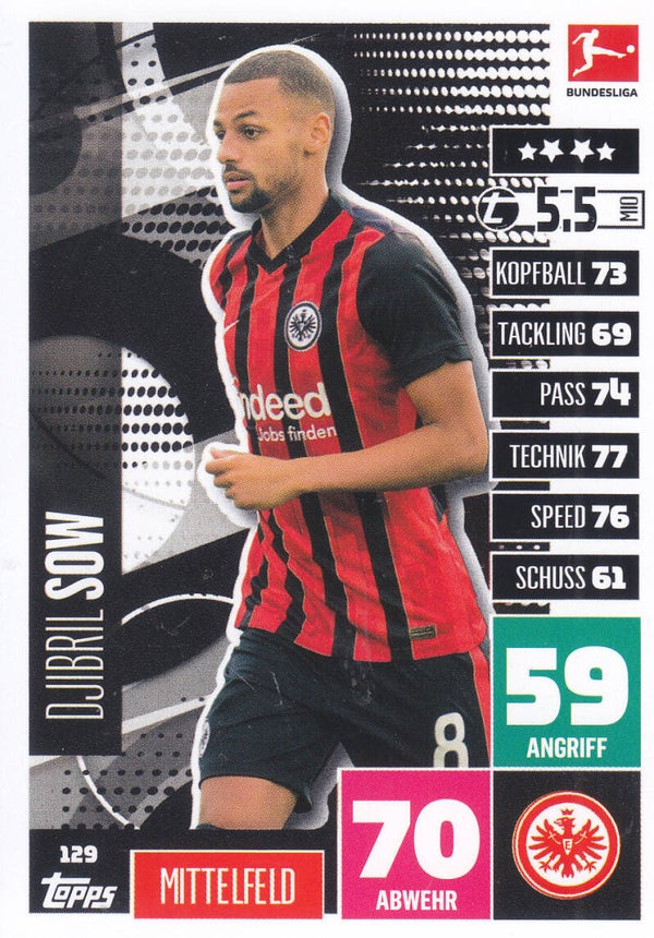 Djibril Sow / Eintracht Frankfurt / Topps Match Attax 2020 / Basis Karte / Nr. 129