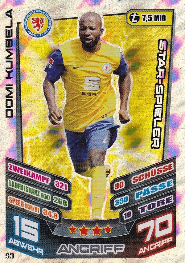 Domi Kumbela / Eintracht Braunschweig / Topps Match Attax 2013 / Star-Spieler / Nr. 53