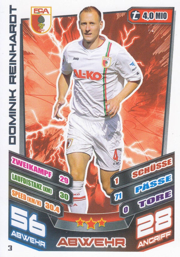 Dominik Reinhardt / FC Augsburg / Topps Match Attax 2013 / Basis Karte / Nr.3
