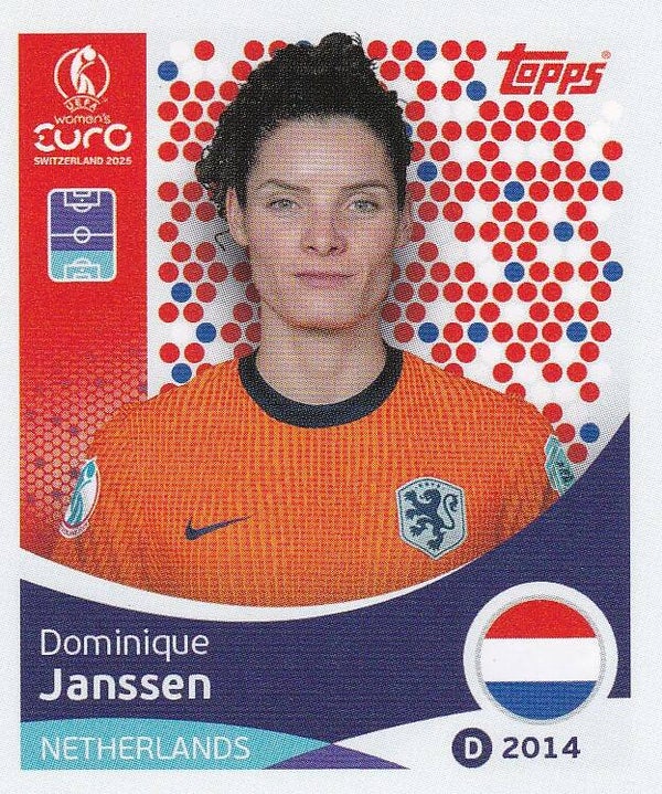 Dominique Janssen - Holland - Topps Frauen EM 2025 - Basis Bild - Nr. 289