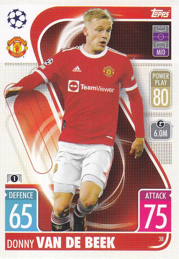 Donny van de Beek / Manchester United / Topps Champions League 2021 / Basis Karte Nr. 38