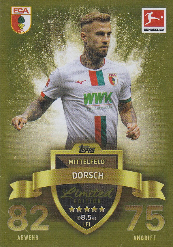 Niklas Dorsch / FC Augsburg / Topps Match Attax 2023 / limitierte Auflage / Nr. LE1